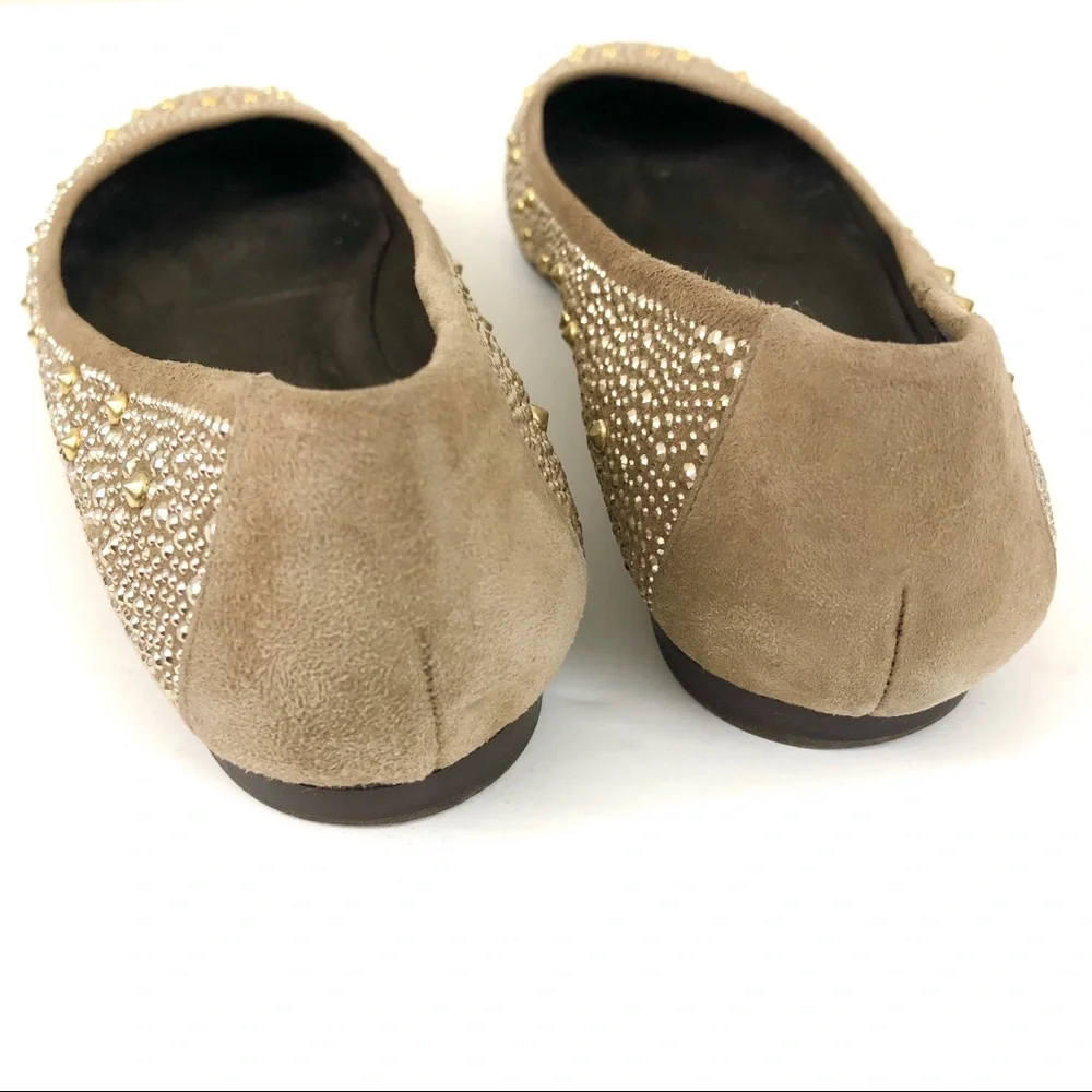 Stuart Weitzman Nubeads Studded Suede Ballet Flats